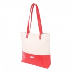 Beau Design Stylish  Cream Color Imported PU Leather Casual Tote Handbag With For Women's/Ladies/Girls